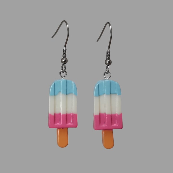 ICE CREAM Dangle Earrings Novelty CUTE Food Earrings 3D Charms 316L Surgical Stainless Steel Hooks Drop Earrings Funtime Jewelry