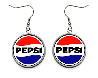 PEPSI Dangle Earrings: Stainless Steel, Fun Novelty Jewelry