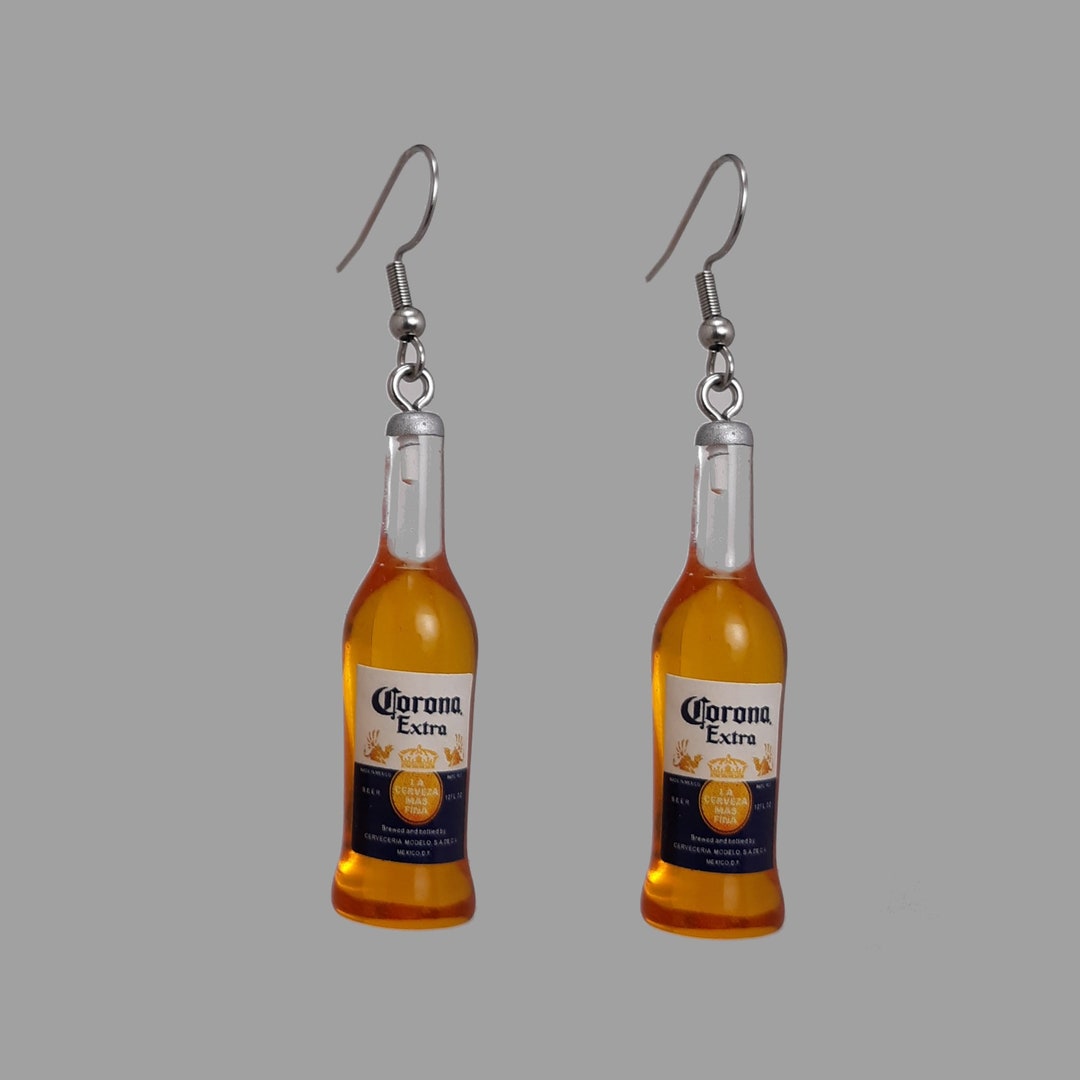 CORONA Earrings 3D BEER Bottle Charm Dangle Drop Earrings 316L Etsy