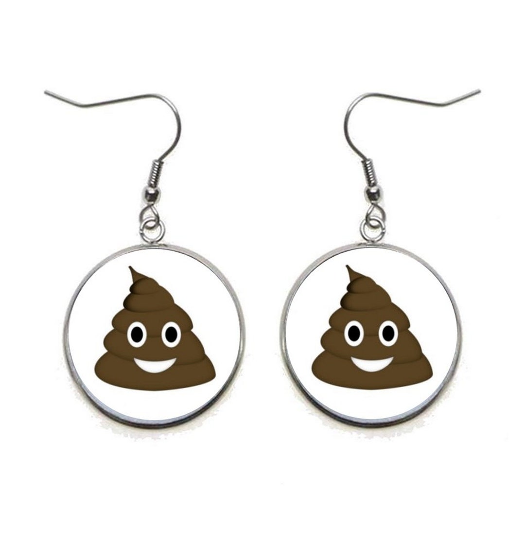 Poop Emoji Dangle Earrings: Stainless Steel Novelty Earrings - Etsy