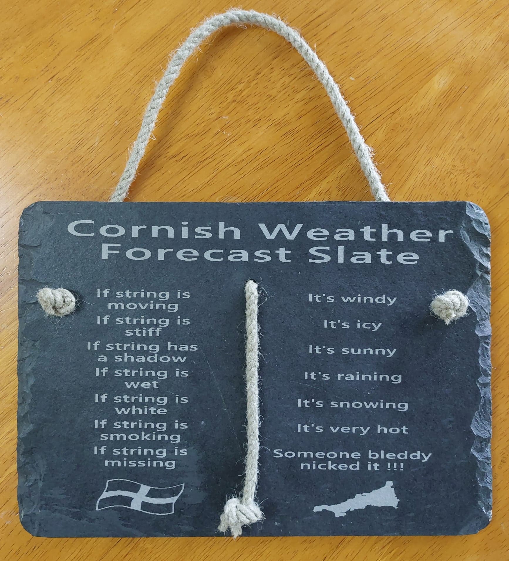 Hanging Weather Forecast Slate Cornish Weather Fun Etsy UK