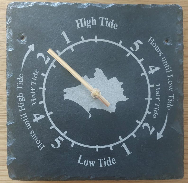 Cornwall Tide Clock: Etched Slate Cornish Tidal Indicator - Etsy UK