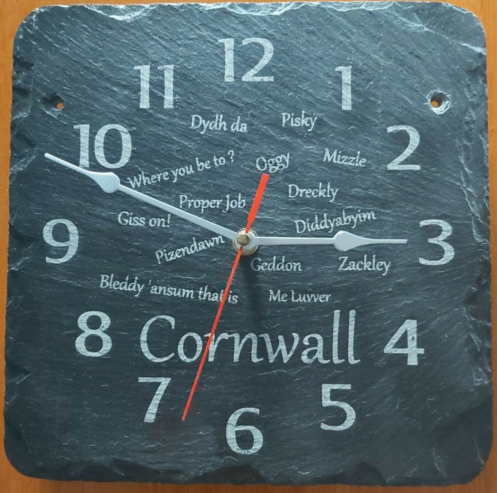 Dreckly Slate Clock Etched in Cornwall Cornish Sayings Etsy