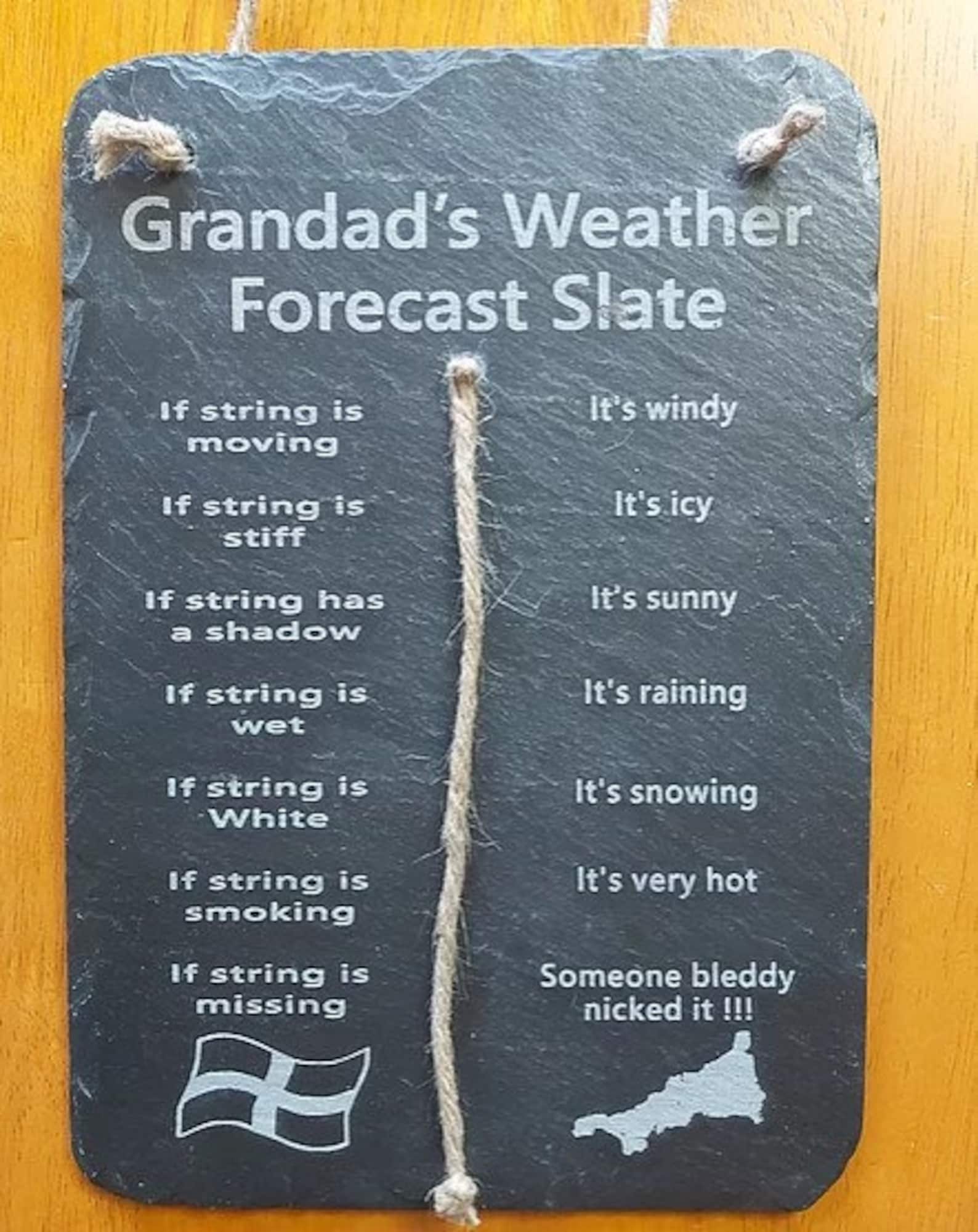 Hanging Weather Forecast Slate Cornish Weather Fun Etsy UK