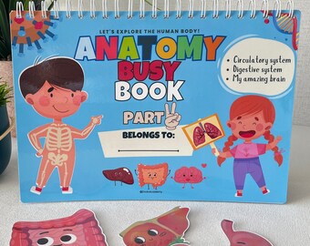 Human Anatomy Busy Book PART 2 Fully Assembled Toddler Learning Binder Quiet Book Homeschool Worksheets Montessori Materials