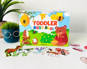 Personalized Toddler Busy Book Fully Assembled Toddler Learning Binder Quiet Book Homeschool Worksheets Montessori Materials