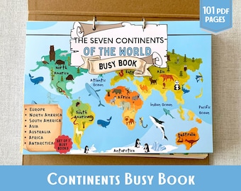 Continents of the World Busy Book: Montessori Geography (PDF)