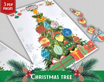 Christmas Busy Book Tree Decoration Winter Learning Activity Toddler Preschool Printable Homeschool Practice