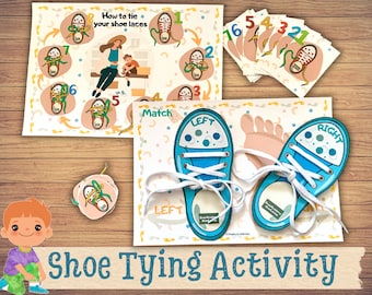 Pratique de fixation de chaussures pour enfants Cartes de laçage de chaussures Motricité fine Compétences de vie Matériel Montessori Apprentissage à la maison