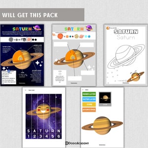 Saturn Activity Pack Solar System Busy Book Pages Outer Space Learning ...