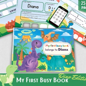 Personalized Toddler Busy Book Printable Preschool Activities for Kids Learning Binder Quiet Book Montessori Materials