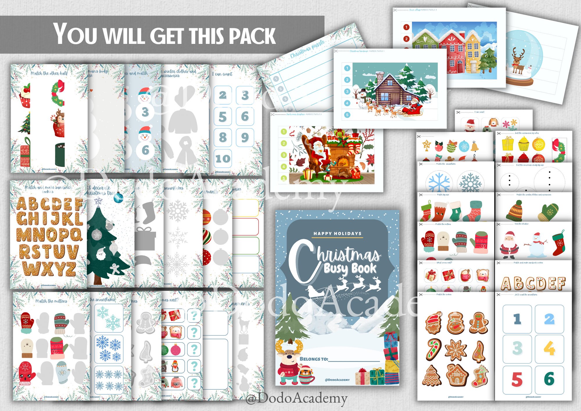 Christmas Busy Book Printable Toddler Christmas Activity - Etsy