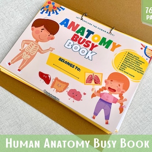 Anatomie humaine Livre occupé Parties du corps Matériel Montessori imprimable Feuilles de travail préscolaires Ressources pour l'école à la maison