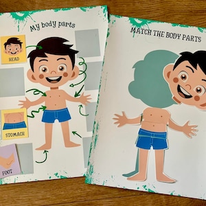 Body Parts Learning Activity Pack Human Anatomy Preschool Worksheets My Body Toddler Busy Binder Montessori Material image 7