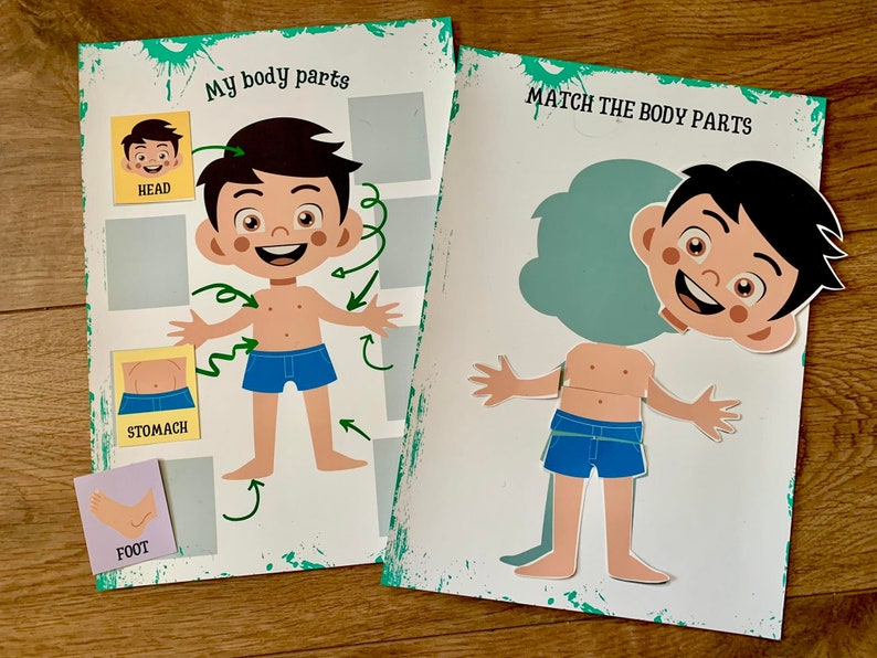 Body Parts Learning Activity Pack Human Anatomy Preschool Worksheets My Body Toddler Busy Binder Montessori Material image 7