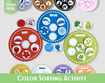 Color Matching Color Sorting Activity Learning Colors Toddler Activity Preschool Curriculum Homeschool Learning Montessori Material