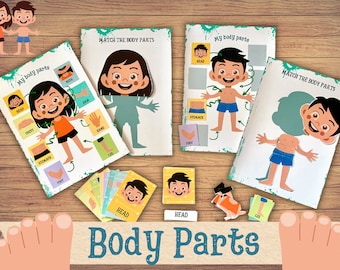 Body Parts Learning Activity Pack Human Anatomy Preschool Worksheets My Body Toddler Busy Binder Montessori Material