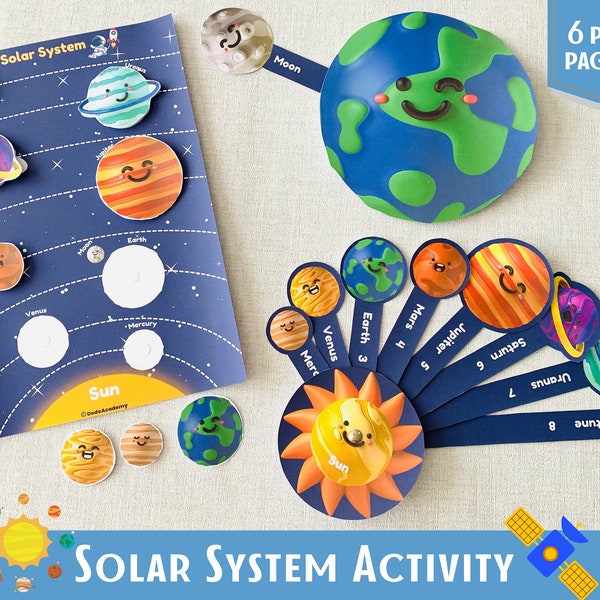 Système solaire, pages de livre chargées, activité planètes, classeur d'apprentissage sur l'espace, feuilles de travail imprimables pour le préscolaire, ressources pour l'école à la maison