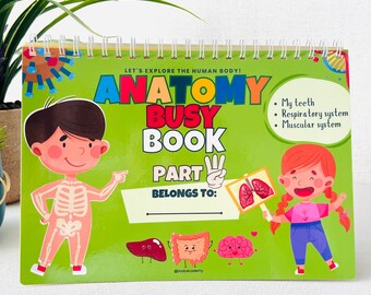Human Anatomy Busy Book PART 3 Fully Assembled Toddler Learning Binder Quiet Book Homeschool Worksheets Montessori Materials