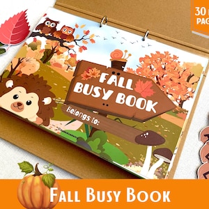 Fall Busy Book Printable Quiet Book Autumn Toddler Busy Book Homeschool Learning Materials Preschool Learning Binder