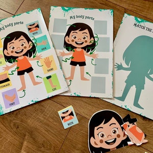 Body Parts Learning Activity Pack Human Anatomy Preschool Worksheets My Body Toddler Busy Binder Montessori Material image 4