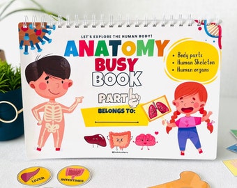 Human Anatomy Busy Book PART 1 Fully Assembled Toddler Learning Binder Quiet Book Homeschool Worksheets Montessori Materials