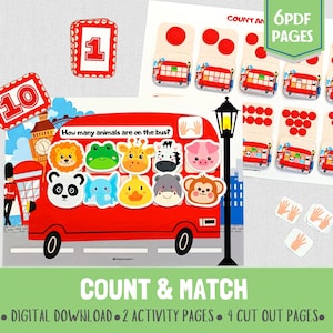Toddler Busy Book Page Counting Activity Preschool Math Activities Printable Toddler Math Busy Book Learning Binder Montessori Material