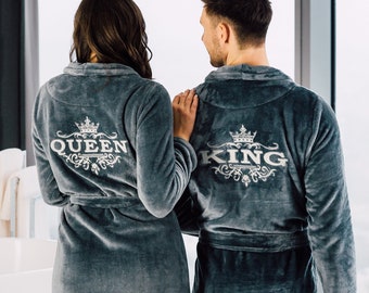 Personalized Polar Fleece Robe • Embroidered Name, Cozy Winter Gift