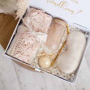 Brautjungfer Vorschlag Box mit Bademantel Trauzeugin Geschenk Geschenkbox will you be my Brautjungfer Box Set Brautjungfer Geschenk