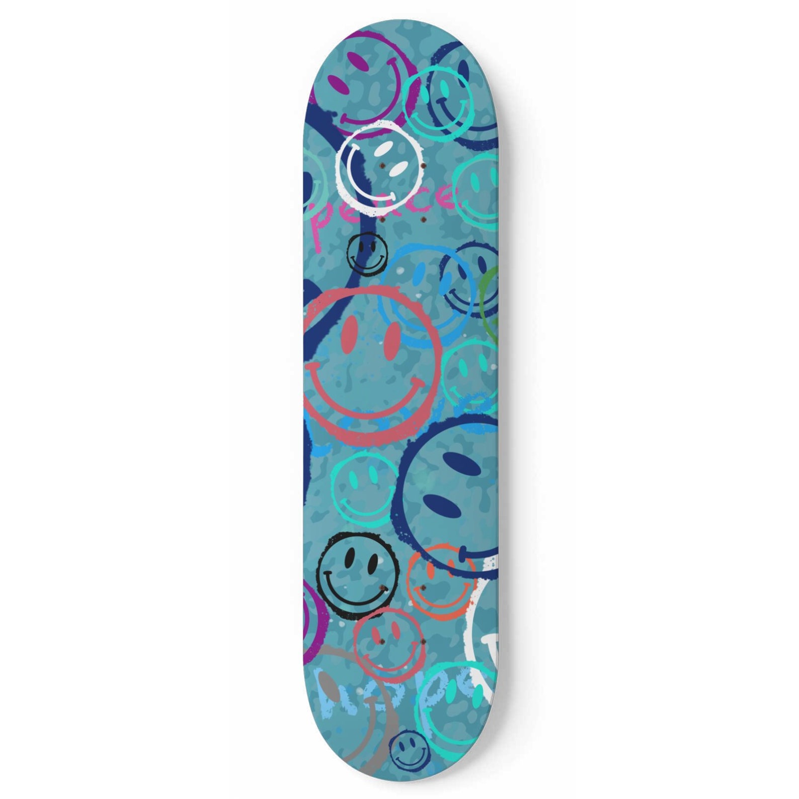 Graffiti Smiley Face Emoji Skateboard Wall Art Mural & Skate Etsy