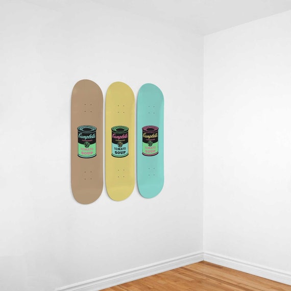Retro Soup Can Skateboard Wall Art Home Decor Warhol | Etsy