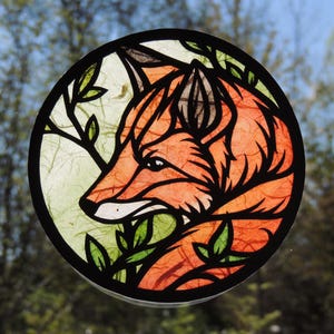 Red Fox Suncatcher – Handmade Papercraft Nature Window Decor and Gift