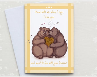 Anniversary Card - Bear with me - Gift for Loved One