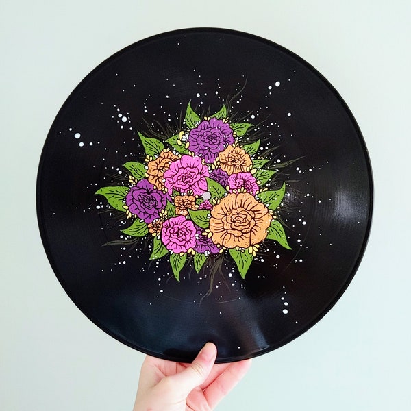 Floral Vinyl Record Etsy