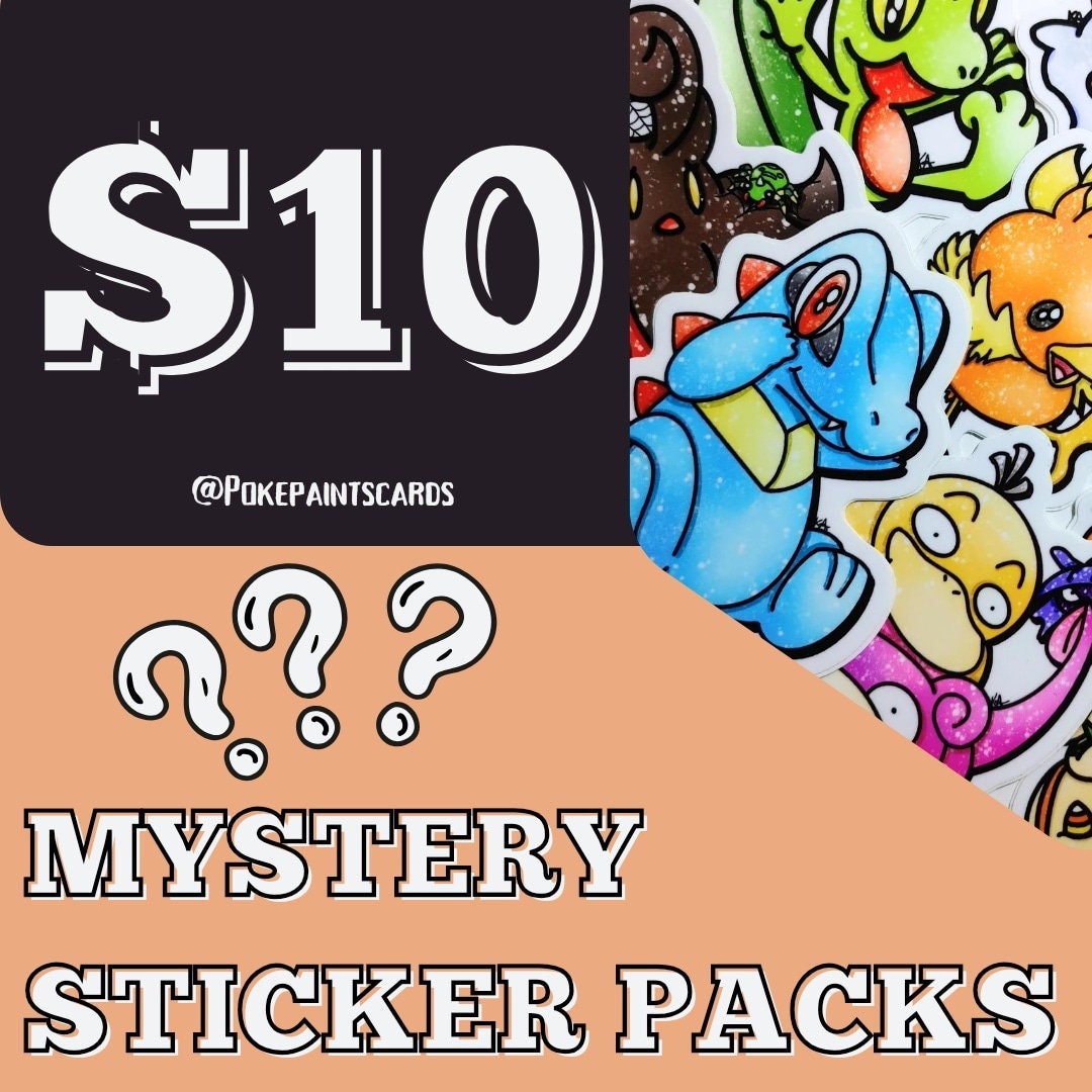 MYSTERY STICKER PACK Pokémon Sticker Anime Sticker Decal - Etsy