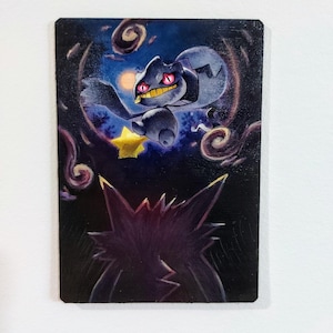 Carte peinte Banette et Gengar - Cartes à collectionner, Cartes à collectionner personnalisées, Illustrations de jeux vidéo, Cartes personnalisées