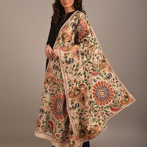 Exquisite Kantha Silk Dupatta Handcrafted Elegance for Every Occasion, handcrafted silk shawl, versatile fashion statement, luxurious silk image 3