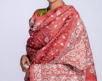 Festive Red  - Kantha Dupatta