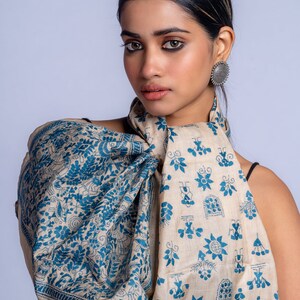 Exquisite Kantha Silk Stole Handcrafted Elegance for Every Occasion, handcrafted silk stole, versatile fashion statement, luxurious silk image 2