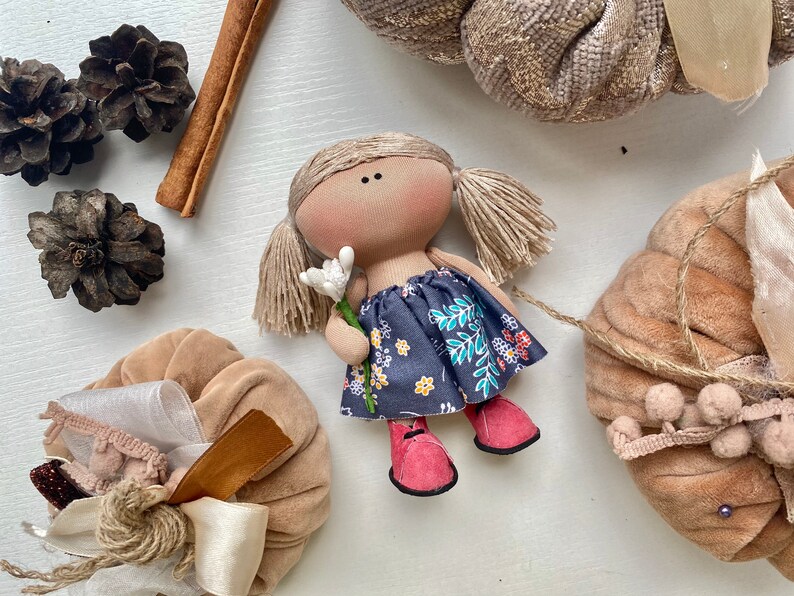 gallentines day gift Cute keychain country tilda doll