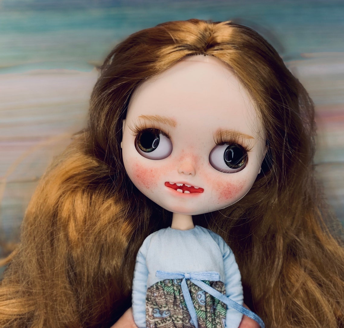 Blythe custom doll with teeth unusual Vanessa Etsy