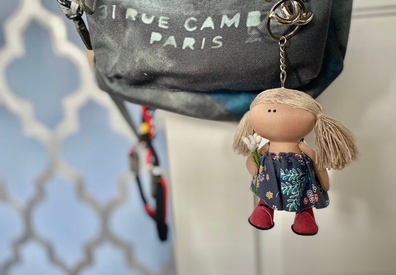 gallentines day gift Cute keychain country tilda doll
