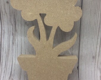 Flowers, Pot plant, Mother’s Day, freestanding MDF blank, craft blanks, handcut craft supplies, valentines blanks, craft shapes, 18cm tall