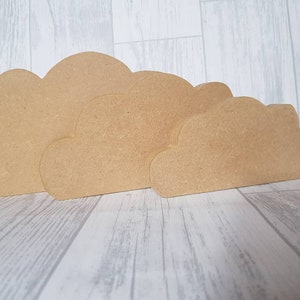 Cloud, set of freestanding cloud MDF blank, craft blanks, handcut craft supplies, wooden shapes, nursery, bedroom decor image 5