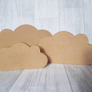 Cloud, set of freestanding cloud MDF blank, craft blanks, handcut craft supplies, wooden shapes, nursery, bedroom decor image 2