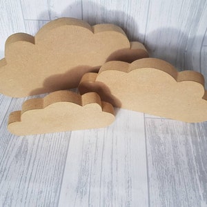 Cloud, set of freestanding cloud MDF blank, craft blanks, handcut craft supplies, wooden shapes, nursery, bedroom decor image 8
