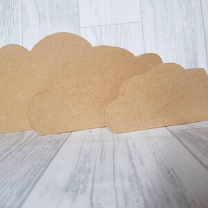Cloud, set of freestanding cloud MDF blank, craft blanks, handcut craft supplies, wooden shapes, nursery, bedroom decor image 6