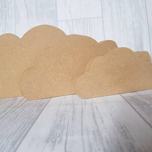 Cloud, set of freestanding cloud MDF blank, craft blanks, handcut craft supplies, wooden shapes, nursery, bedroom decor image 3