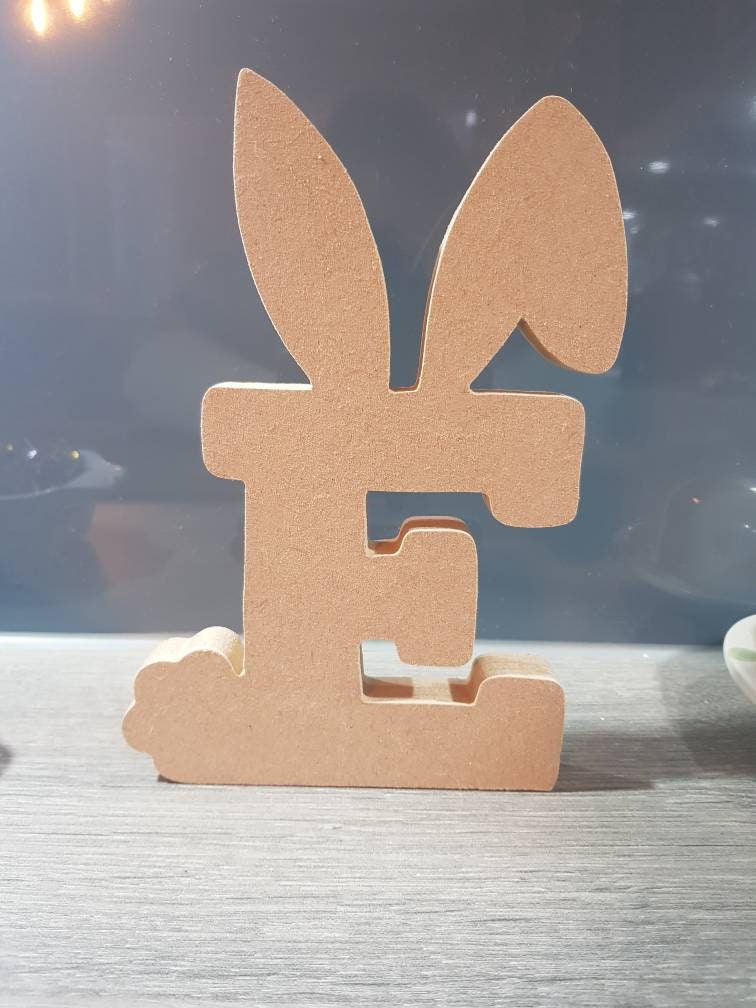 Bunny ear letters mdf rabbit bunny initial 18mm thick Etsy