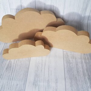 Cloud, set of freestanding cloud MDF blank, craft blanks, handcut craft supplies, wooden shapes, nursery, bedroom decor image 9